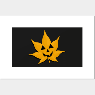 Jack-O-Lantern Maple Leaf Posters and Art